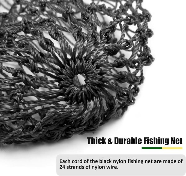 Dovesun Fishing Net Fish Landing Net Foldable Fishing Replacement Net for Freshwater Saltwater Fishing Net Replacement Netting Green/Black 2 Colors Handle/Frame Not Included - Image 6