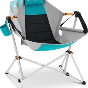 KingCamp Hammock Camping Chair, Swinging Portable Folding Camp Chairs for Adults Max 400lbs Heavy Duty Foldable Oversized Rocker with Aluminum Alloy Frame Cup Holder for Outdoor Beach Patio Sport